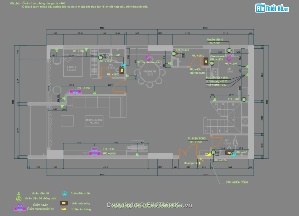 Điện nước Penthouse,Hệ thống điện nước,Hệ thống điện nước Penthouse,Autocad hệ thống điện nước