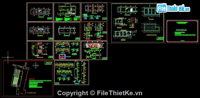 thiết kế nhà 2 tầng,Bản vẽ,Bản vẽ thiết kế nhà 2 tầng 1 tum