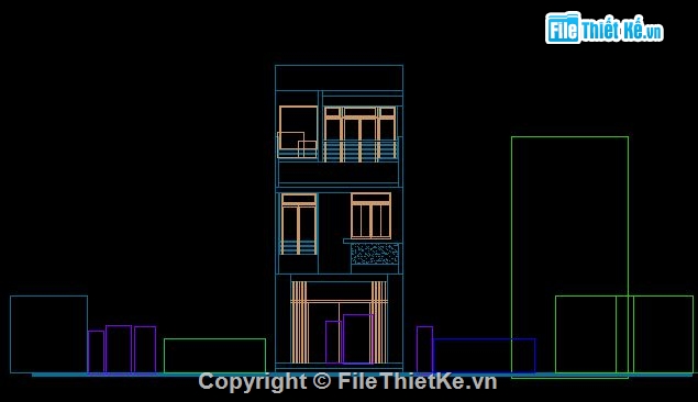 Bản vẽ thiết kế nhà 3 tầng,nhà kích thước 5mx 22.5m,thiết kế nhà 3 tầng đầy đủ kiến trúc và kết cấu