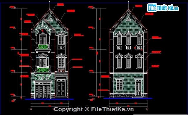 Thiết kế,Nhà 3 tầng KT 6x14m,Bản cad thiết kế,Nhà 3 tầng đẹp