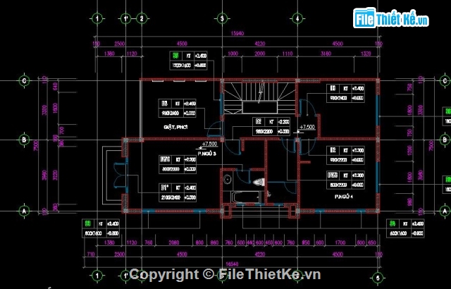 Thiết kế biệt thự,biệt thự 2 tầng,biệt thự 9x22m