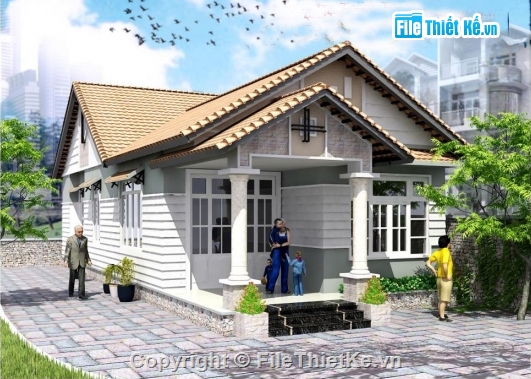 Bản vẽ nhà ở nông thôn 1 tầng kích thước 10x15.5m,Bản vẽ nhà cấp 4 kích thước 10x15.5m,Bản vẽ cad nhà 1 tầng mái thái kích thước 10x15.5m,Bản vẽ nhà cấp 4 hiện đại,Bản vẽ nhà vườn kích thước 10x15.5m