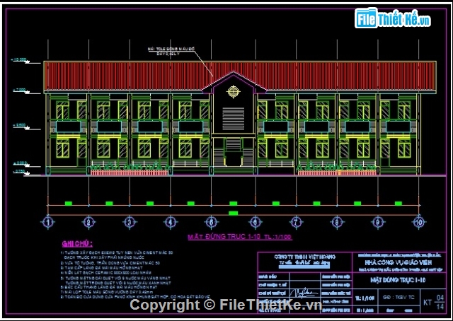 bản vẽ thiết kế nhà công vụ,bản vẽ nhà công vụ,bản vẽ thiết kế nhà công vụ 9.5x35.5m,bản vẽ nhà công vụ 2 tầng