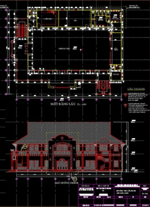 nhà hàng 2 tầng,file cad nhà hàng 2 tầng,nhà hàng 2 tầng cad