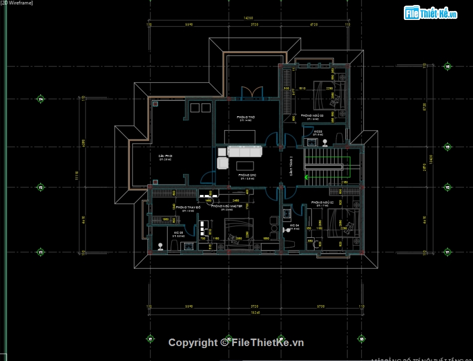 bản vẽ thi công biệt thự file cad,nhà mái nhật 2 tầng 14.2x11m,hồ sơ thiết kế kiến trúc biệt thự,biệt thự 2 tầng mái nhật