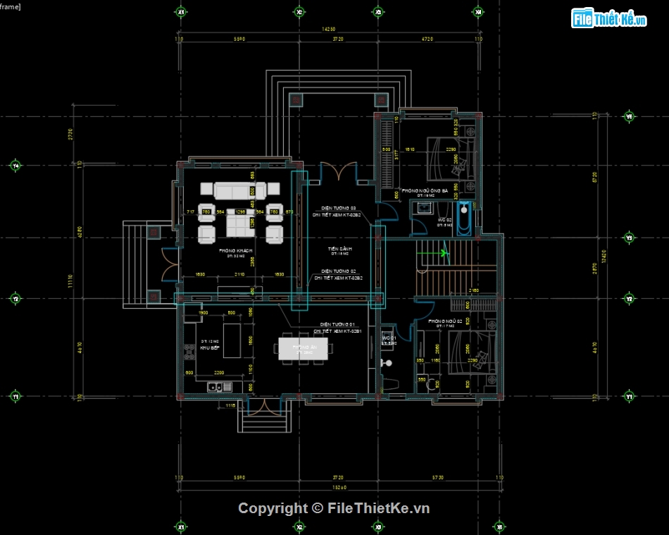 bản vẽ thi công biệt thự file cad,nhà mái nhật 2 tầng 14.2x11m,hồ sơ thiết kế kiến trúc biệt thự,biệt thự 2 tầng mái nhật