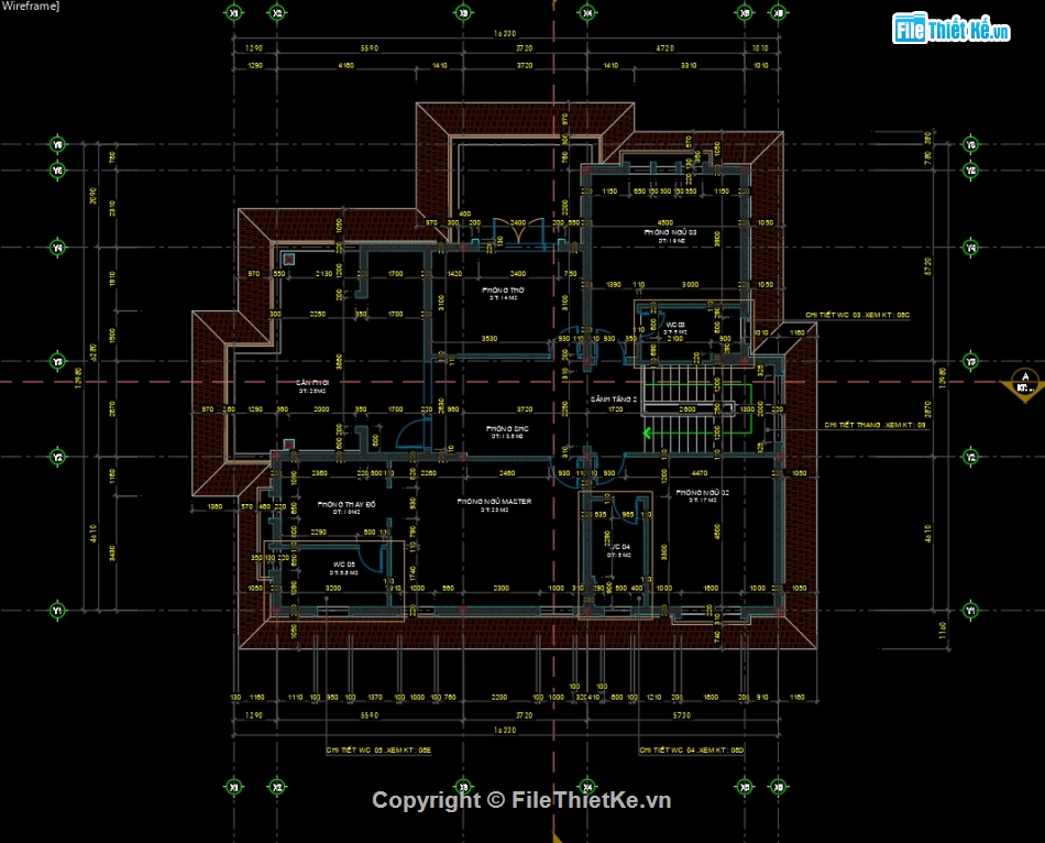 bản vẽ thi công biệt thự file cad,nhà mái nhật 2 tầng 14.2x11m,hồ sơ thiết kế kiến trúc biệt thự,biệt thự 2 tầng mái nhật