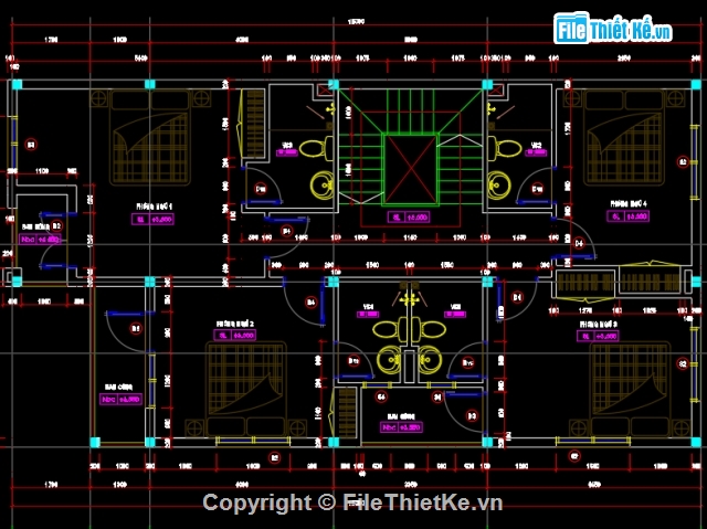 nhà nghỉ 3 tầng 8x15m,Bản vẽ nhà nghỉ 3 tầng 8x15m,thiết kế nhà nghỉ 3 tầng