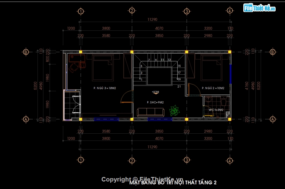 Nhà phố 2 tầng 5.2x11.29m,Bản vẽ nhà phố 2 tầng,File cad nhà phố 2 tầng,Nhà phố 2 tầng file cad,Autocad nhà phố 2 tầng,Nhà phố 2 tầng file autocad