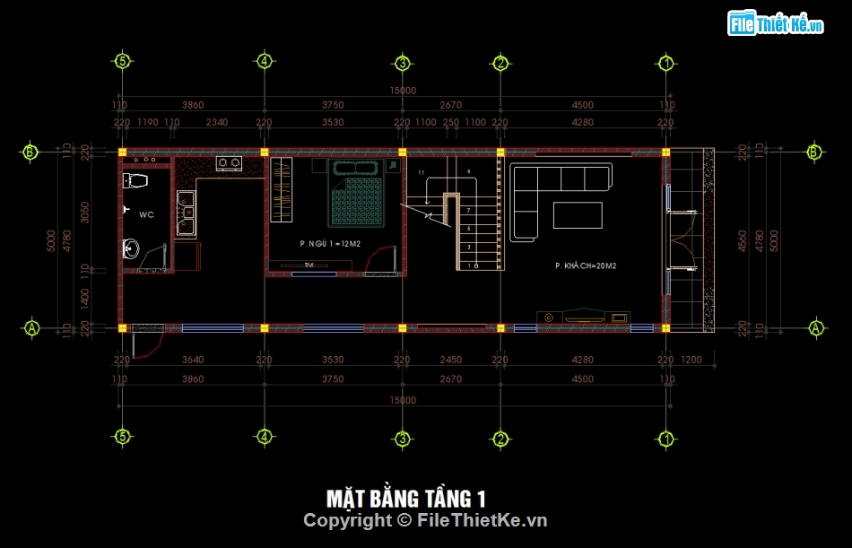 Nhà 2 tầng,Nhà phố 2 tầng,Bản vẽ thiết kế Nhà 2 tầng,full bản vẽ nhà phố rộng 5m,nhà phố 2 tầng rộng 5m,file cad nhà phố 2 tầng