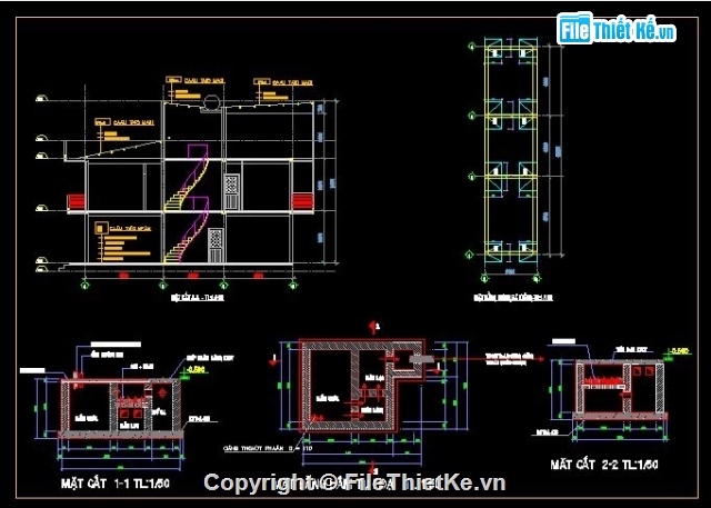 Bản vẽ nhà phố,nhà phố 2.5 tầng,nhà kích thước 3m x 12m