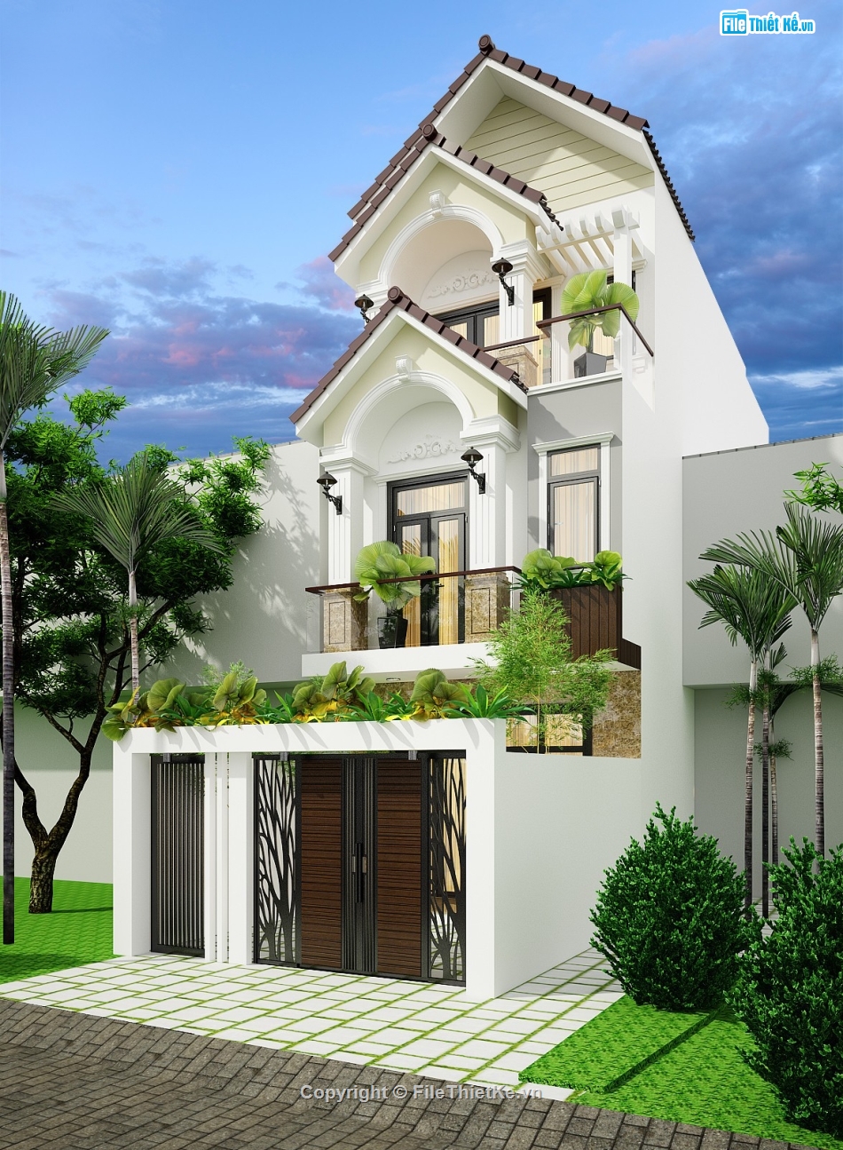 Nhà phố,nhà phố  3 tầng,bản vẽ nhà phố,kiến trúc nhà phố