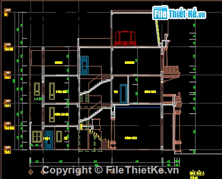 nhà phố 3 tầng,nhà phố đẹp,nhà tân cổ điển 3 tầng,Nhà phố 3 tầng 6.4x16m,bản vẽ nhà tân cổ điển 3 tầng