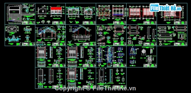 Bản vẽ nhà thờ họ 3 gian,Nhà thờ họ 3 gian,Bản vẽ nhà thờ họ,thiết kế nhà thờ,nhà thờ 3 gian