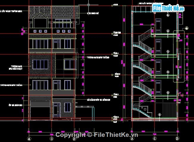 Bản vẽ full,nhà full kiến trúc,thiết kế nhà vườn,nhà kích thước 7.2m x 13.5m,nhà góc,nhà góc full kiến trúc