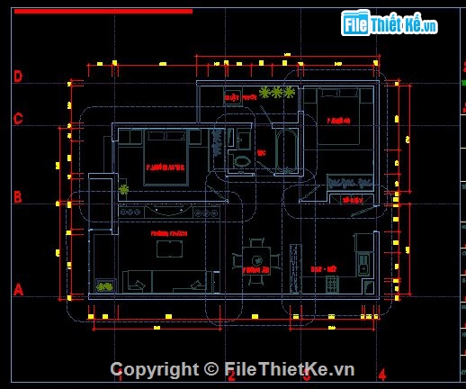 Bản vẽ thiết kế nội thất,nội thất nhà,Bản vẽ nhà phố,nội thất nhà phố kích thước 7.4m x 9m