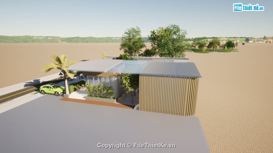 Sketchup nội thất,file cad vẽ quán cà phê,quán cafe