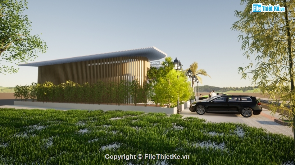 Sketchup nội thất,file cad vẽ quán cà phê,quán cafe