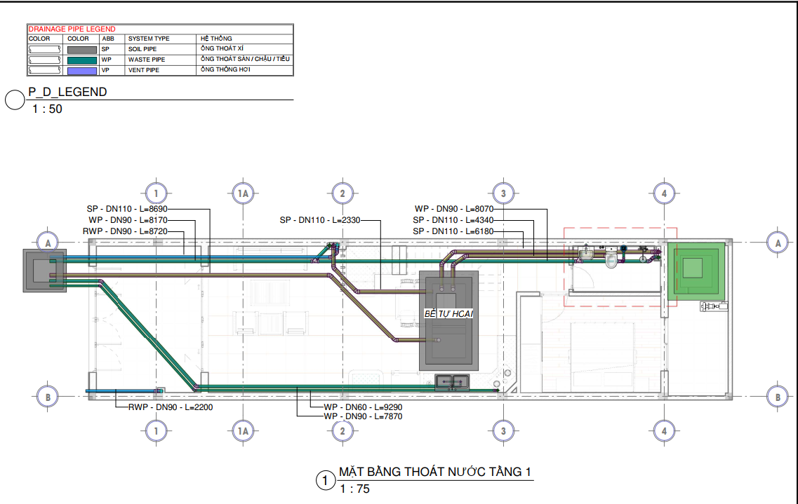 cấp thoát nước,cấp thoát nước nhà phố,hồ sơ cấp thoát nước,thiết kế revit cấp thoát nước