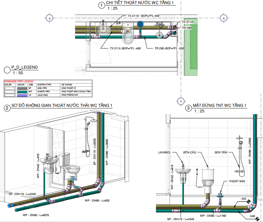 cấp thoát nước,cấp thoát nước nhà phố,hồ sơ cấp thoát nước,thiết kế revit cấp thoát nước