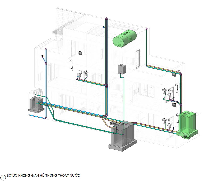 cấp thoát nước,cấp thoát nước nhà phố,hồ sơ cấp thoát nước,thiết kế revit cấp thoát nước