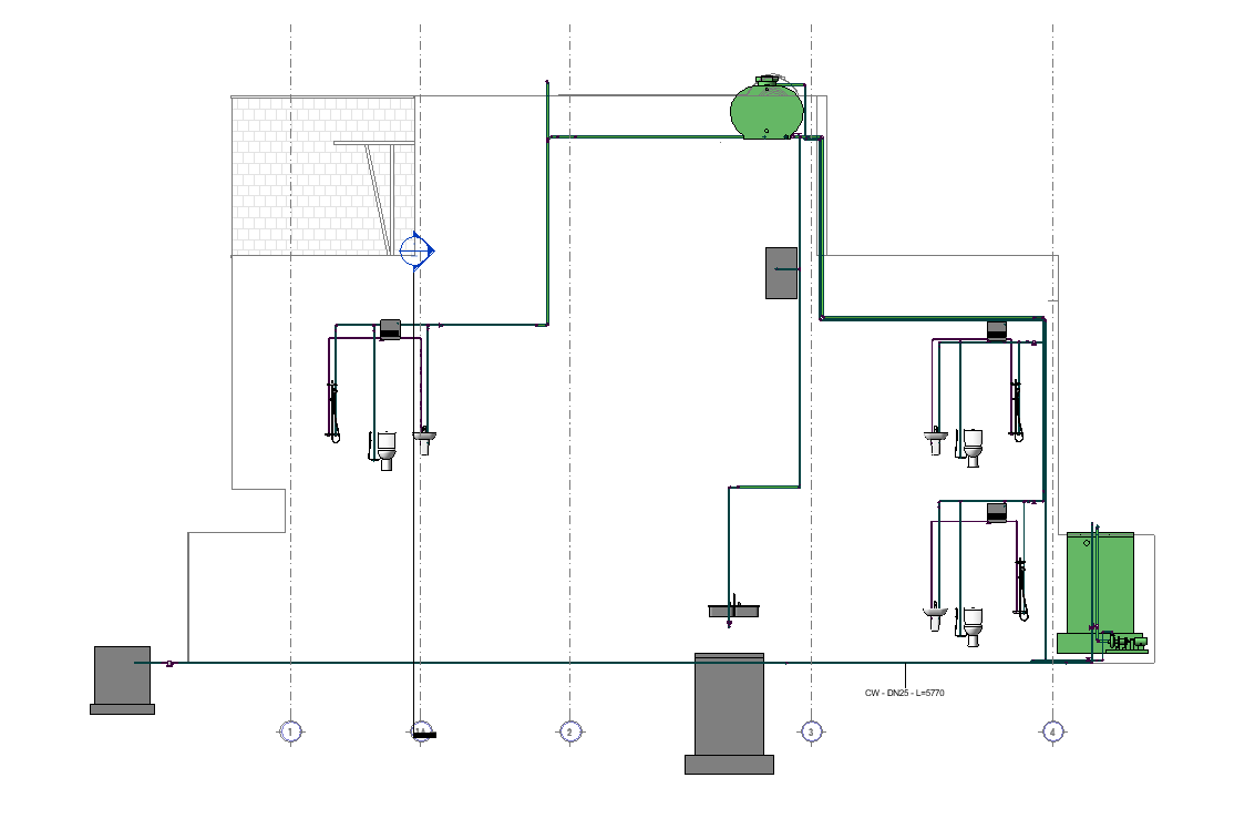 cấp thoát nước,cấp thoát nước nhà phố,hồ sơ cấp thoát nước,thiết kế revit cấp thoát nước