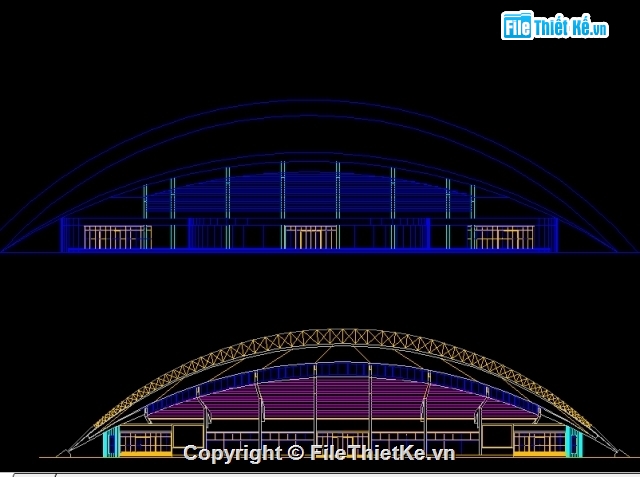 Thiết kế sân bóng rổ 2 tầng,Bản vẽ sân bóng rổ 2 tầng,sân bóng rổ,file cad sân bóng