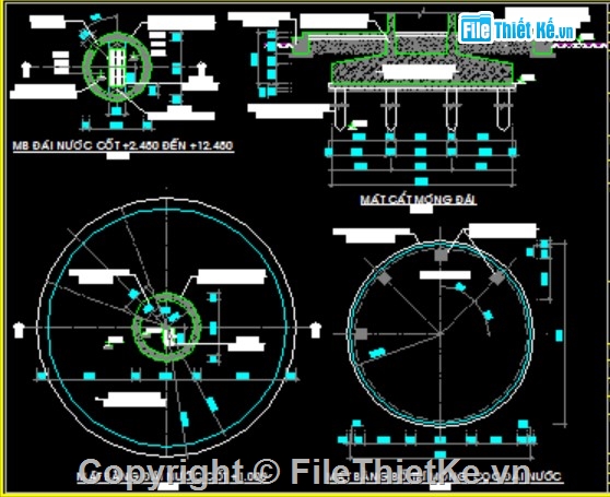 Tháp nước 30m3,kiến trúc tháp nước,kết cấu tháp nước,bản vẽ tháp nước