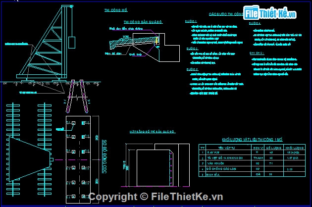 thiết kế bản vẽ thi công,cầu 3 nhịp 12m,khổ cầu B=6+2x0.5m,bản vẽ thiết kế cầu