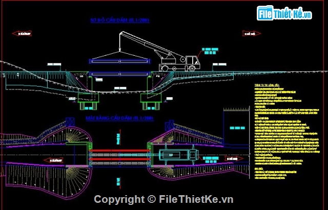 thi công cầu,dầm T 15m,cẩu lắp bằng cần cẩu chạy trên,Bản vẽ dầm T,thi công cầu dầm,Bản vẽ cầu dầm
