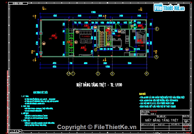 bản vẽ thiết kế thi công nhà 6x17m,Bản vẽ nhà phố 3 tầng,dự toán nhà phố 6x17m,nhà phố 3 tầng 6x17m