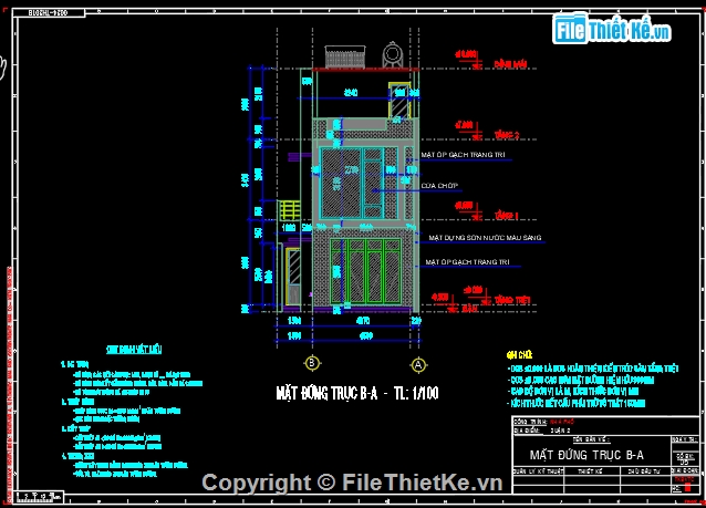 bản vẽ thiết kế thi công nhà 6x17m,Bản vẽ nhà phố 3 tầng,dự toán nhà phố 6x17m,nhà phố 3 tầng 6x17m