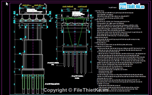 thiết kế cầu,thiết kế thi công,Bản tính cầu,sửa chữa cầu 10 nhịp 33m,Khổ cầu B=8.43+2x0.5m