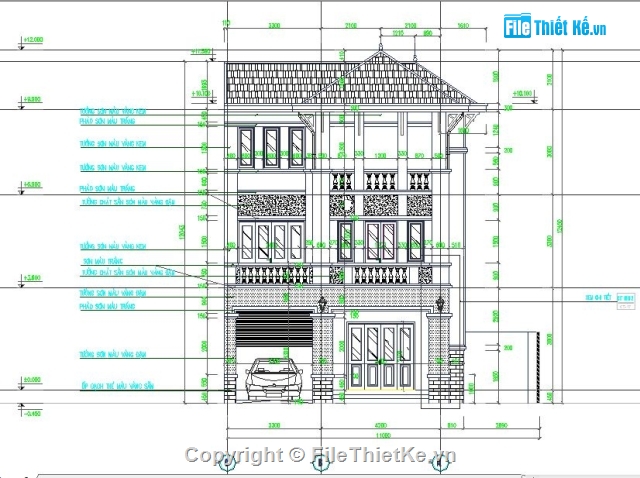 biệt thự hiện đại,biệt thự 3 tầng,biệt thự 11x22m,biệt thự 3 tầng hiện đại,bản vẽ biệt thự