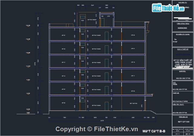 karaoke,kiến trúc 5 tầng,Bản vẽ quán hát,file cad thiết kế quán hát,Bản vẽ bố chí nội thất quán hát