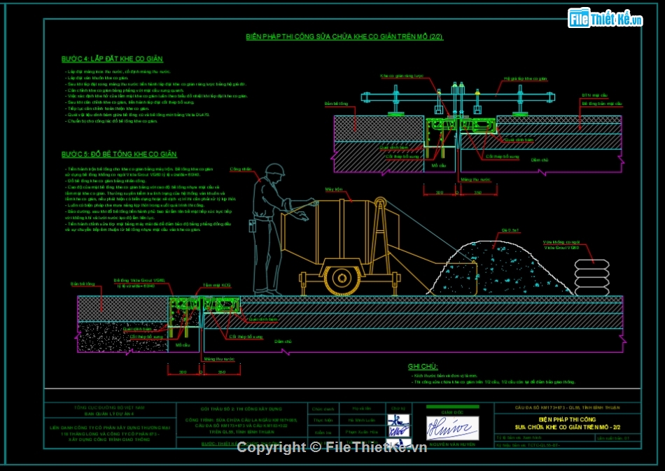 sửa chữa cầu,gia cố cầu,gia cường cầu,autocad sửa chữa cầu,biện pháp sửa chữa cầu