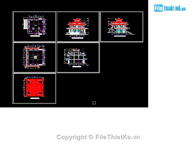 Bản vẽ,kiến trúc bản vẽ,đầy đủ từ kiến trúc,Chùa tịnh xá,autocad,bản vẽ kiến trúc