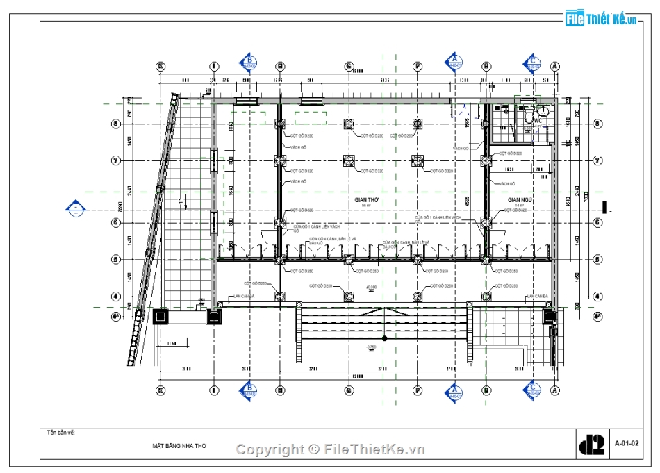 Nhà thờ họ,Revit nhà thờ họ,Nhà thờ họ 7.5x13.5m,Thiết kế nhà thờ họ