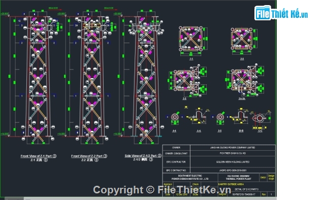 trạm điện,Dự án nhiệt điện,Bản vẽ autocad,cột điện,Trạm điện phân phối