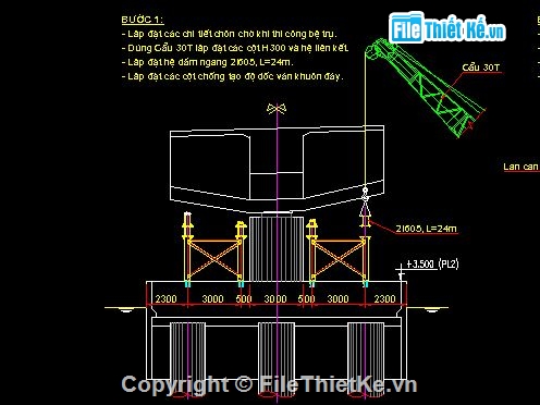 thi công cầu,đúc hẫng,trình tự các bước thi công mố,Bản vẽ cad thi công cầu