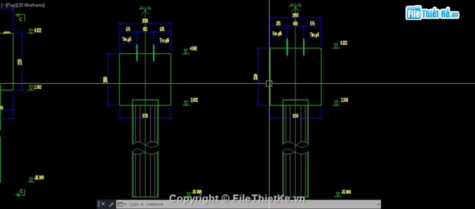 xà mũ trực tiếp trên cọc,xà mũ trụ,bản vẽ xà mũ trụ