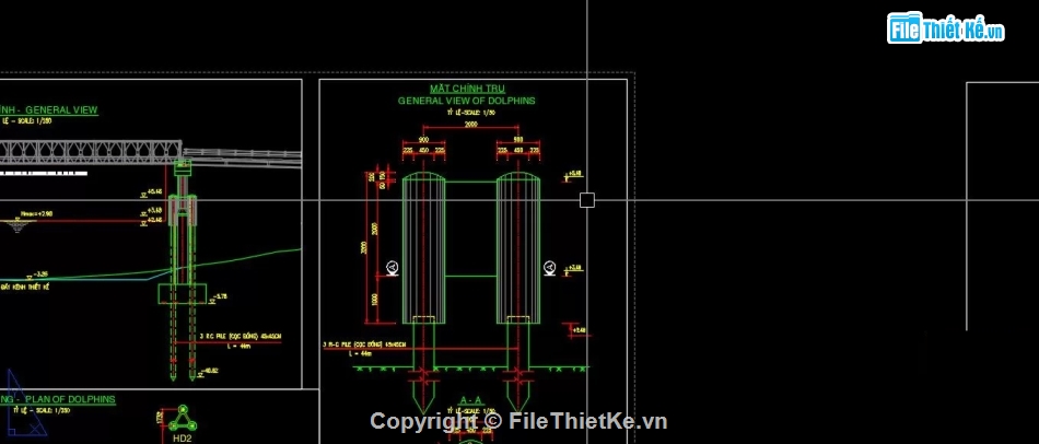 bản vẽ trụ,bản vẽ trụ hướng dòng,trụ hướng dòng