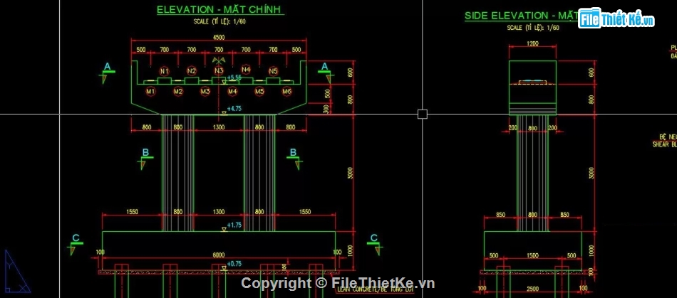 trụ,trụ thân cột,bản vẽ trụ thân cột