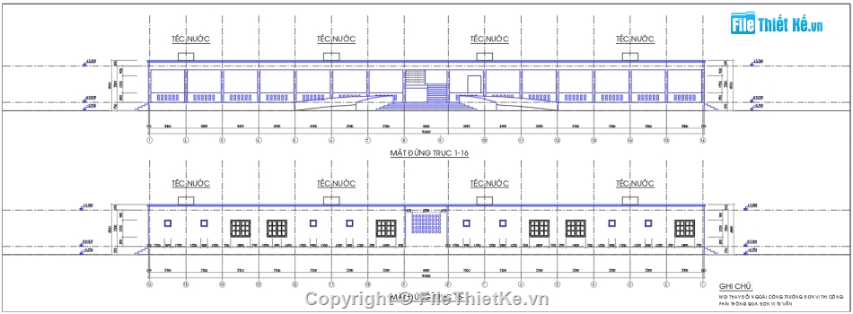 Trường mầm non 1 tầng,file cad trường mầm non,bản vẽ trường mầm non,autocad trường mầm non,trường mầm non 11x50m