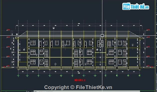 trường mầm non,trường mầm non 3 tầng,file cad trường mầm non