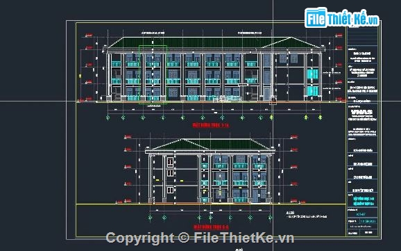 trường mầm non,trường mầm non 3 tầng,file cad trường mầm non