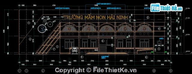 trường mầm non,mầm non 2 tầng,mầm non 2 tầng 5 phòng,trường mầm non Hải Linh,bản vẽ trường mẫu giáo,trường mầm non 2 tầng