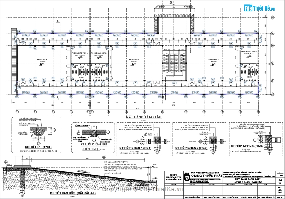 Bản vẽ cad trường mầm non,Bản vẽ trường mầm non,Bản vẽ thiết kế thi công trường mầm non