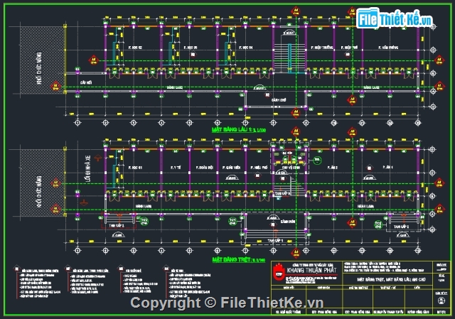 bản vẽ trường tiểu học 2 tầng,trường học 2 tầng 10.3x43.8m,mẫu trường học 2 tầng,thiết kế trường hóc 2 tầng