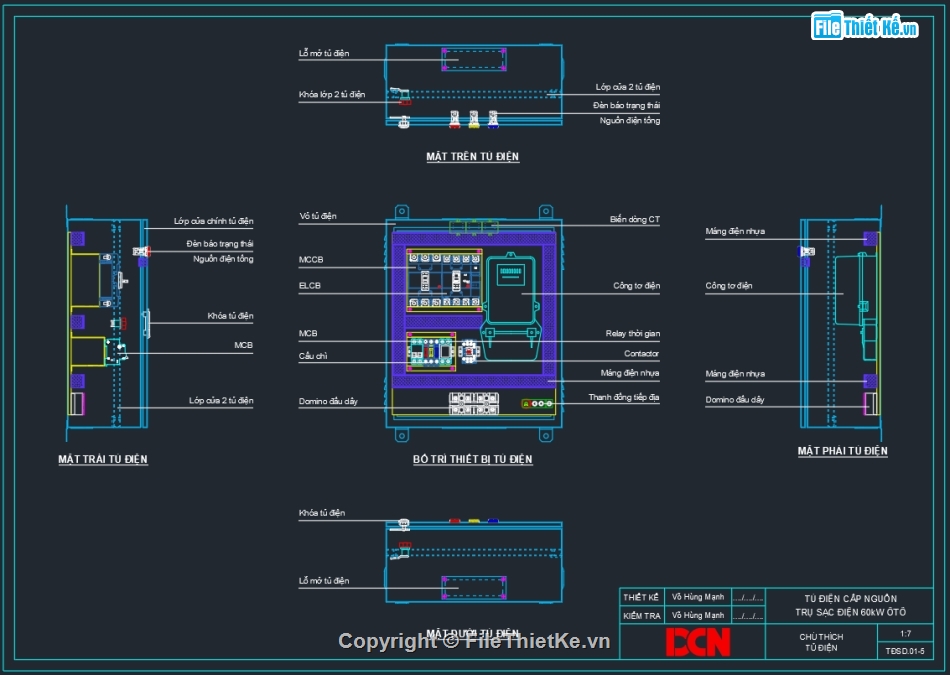 Bản vẽ thiết kế tủ điện,DCN,Bản vẽ solar,Bản vẽ trạm sạc,Bản vẽ trạm sạc xe điện,Tủ điện
